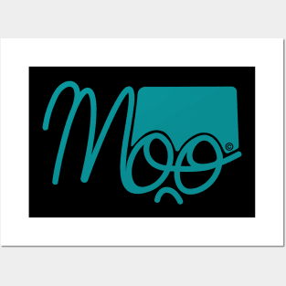 moo1 turquoise Posters and Art